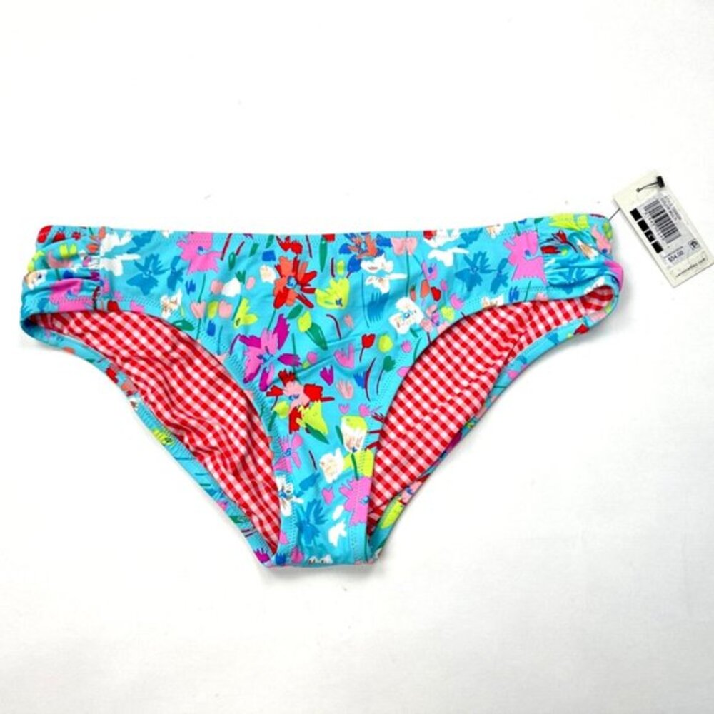 Vera Bradley Bikini Swim Bottoms Women L 12/14 NWT$54 Floral Stretch Nylon Lined